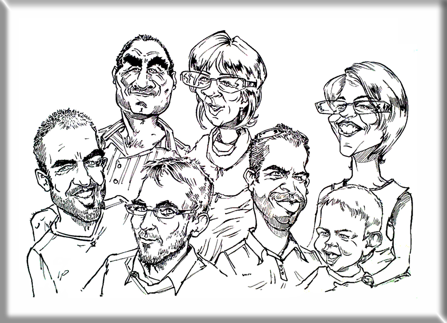 caricatures_portrait_de_famille_groupe_dessin